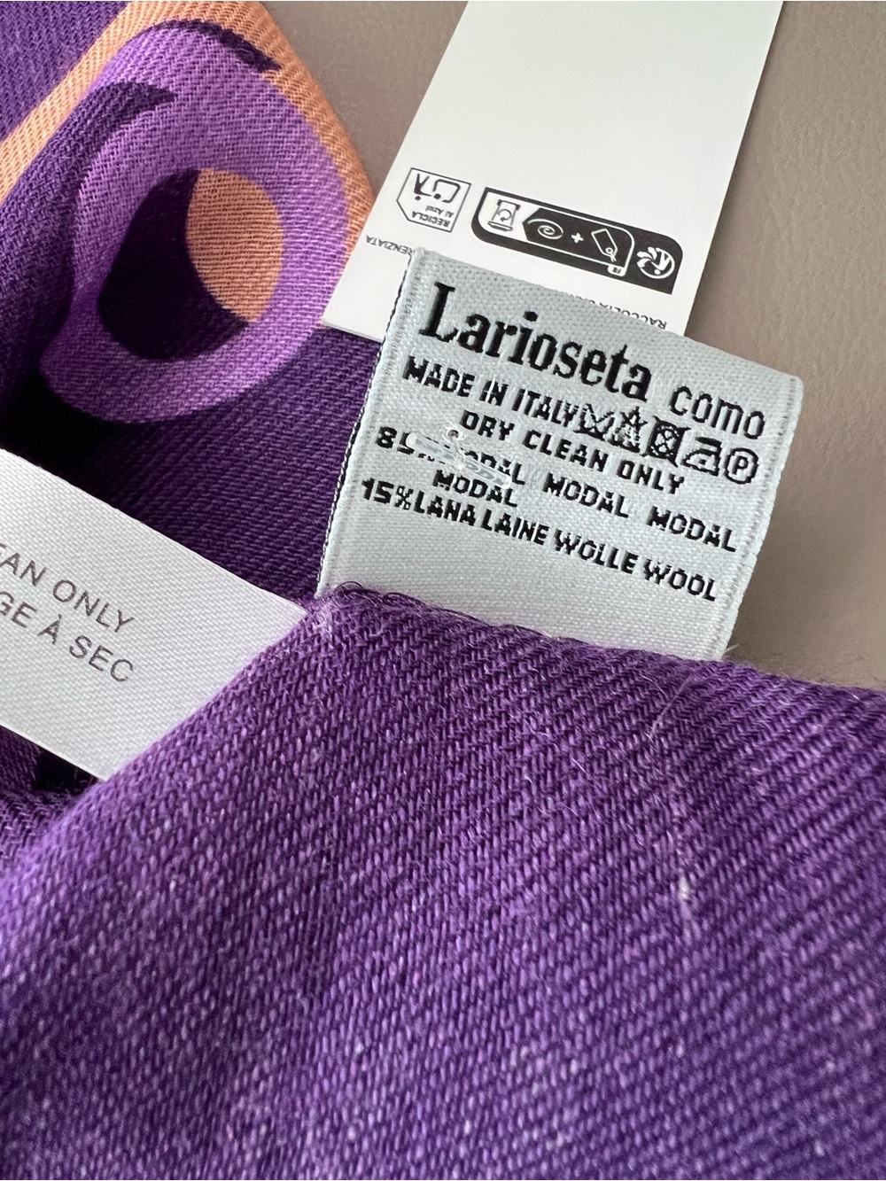 Authentic Moschino Purple Rectangular Scarf - Picture 6 of 6